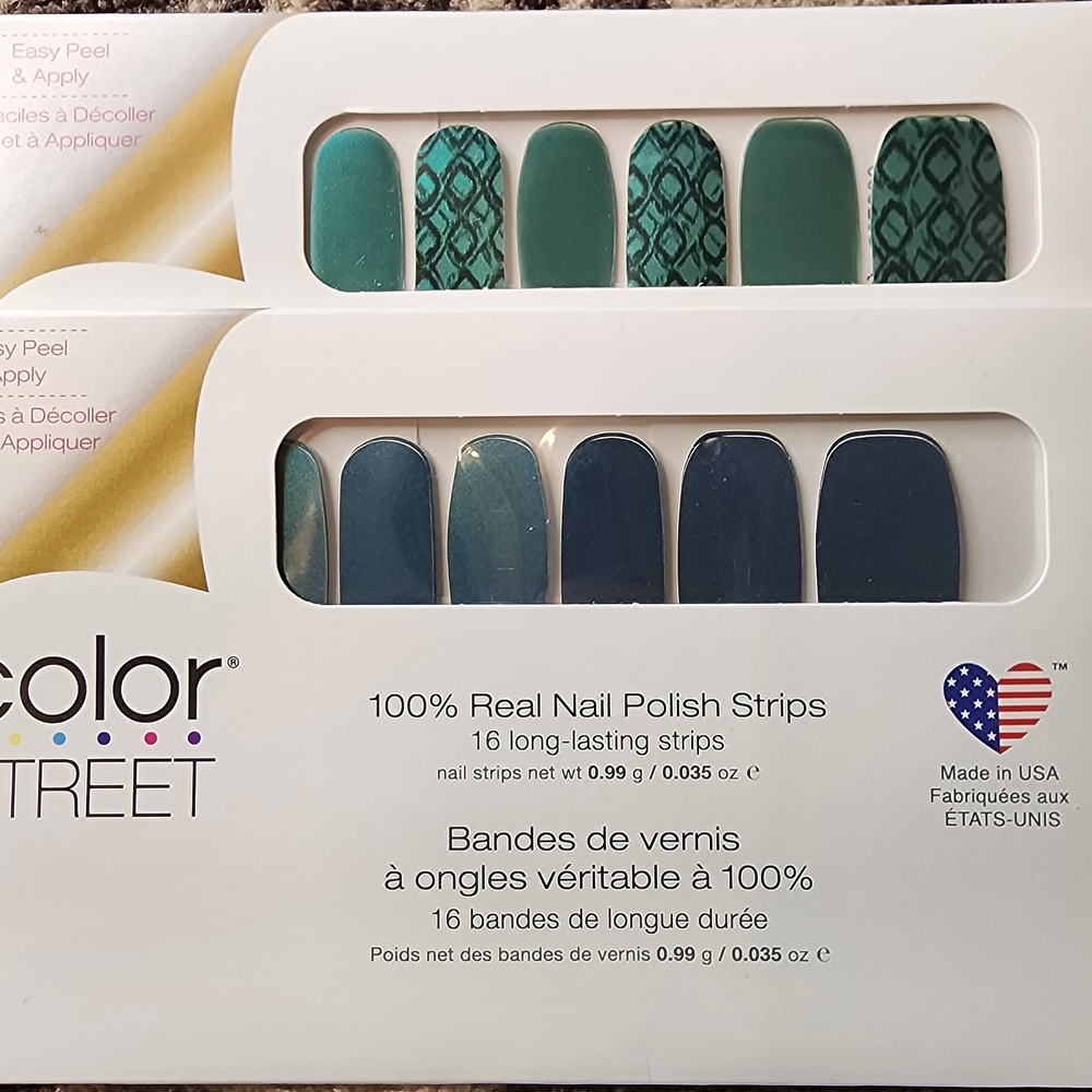 Color Street Reptile Nail Strips - Teal and Navy